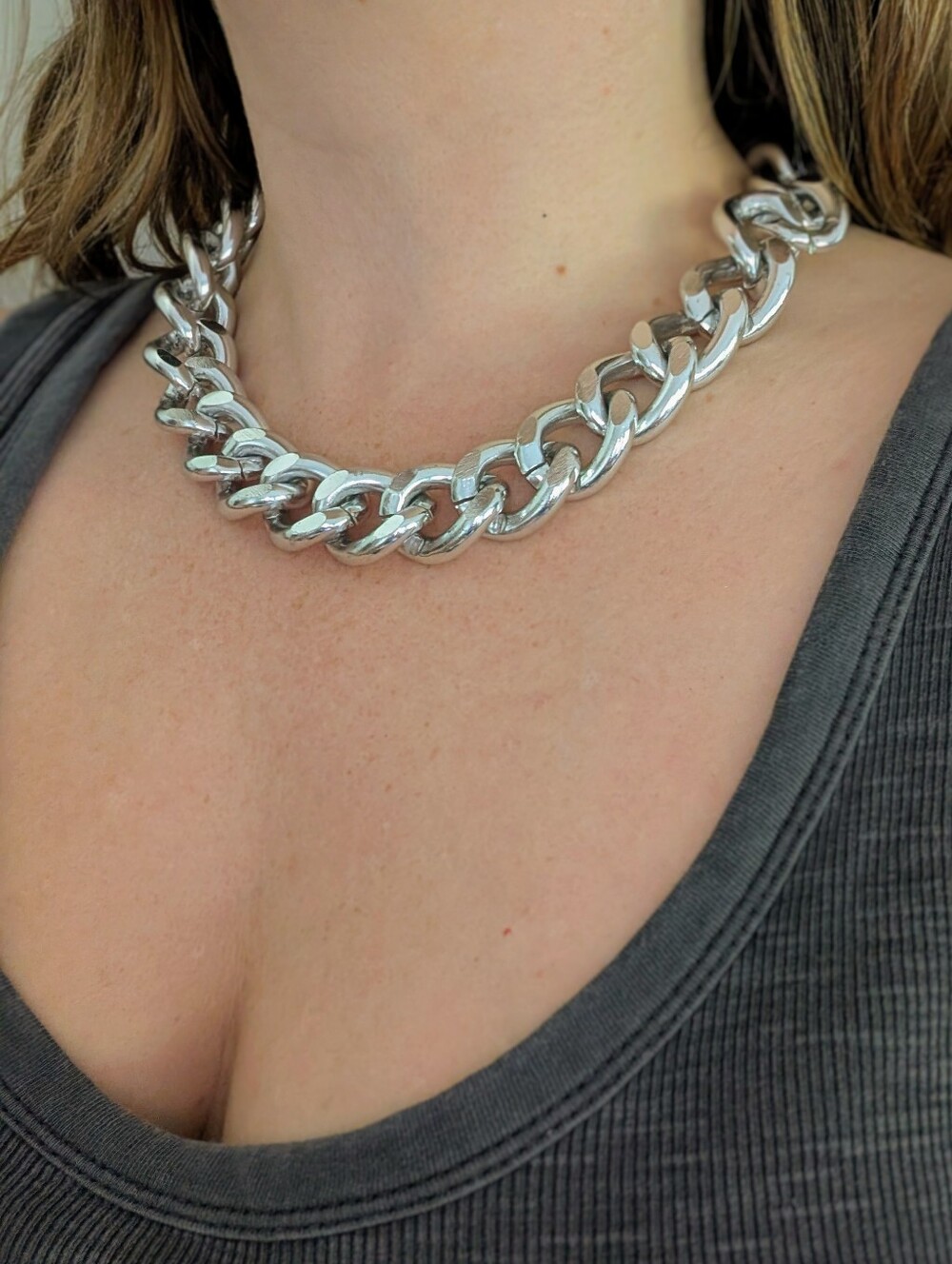 Chunky Silver Chain Necklace